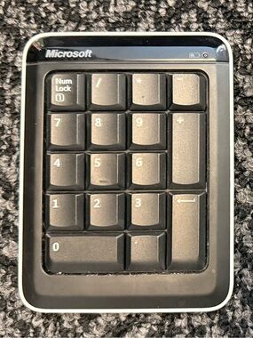 Microsoft Bluetooth Number Pad with Grey Felt Sleeve